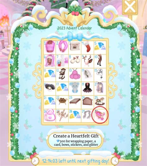 Royale High Advent Calendar Items - Traci Harmonie