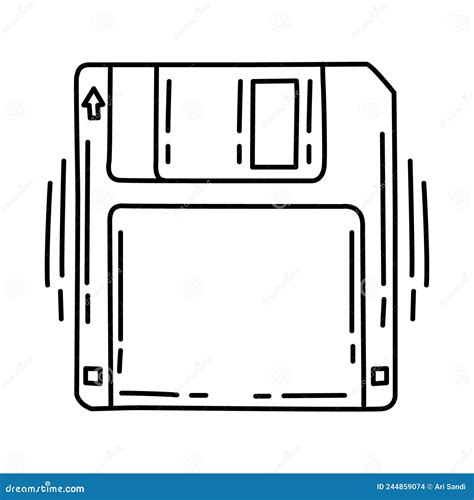 Icono De Disquete Estilo De Icono Dibujado A Mano O De Contorno