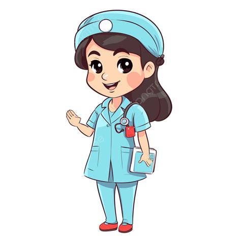 Cute Medical Assistant Clipart Cute Cartoon Cartoon Nurse Standing In Uniform Vector Nurse