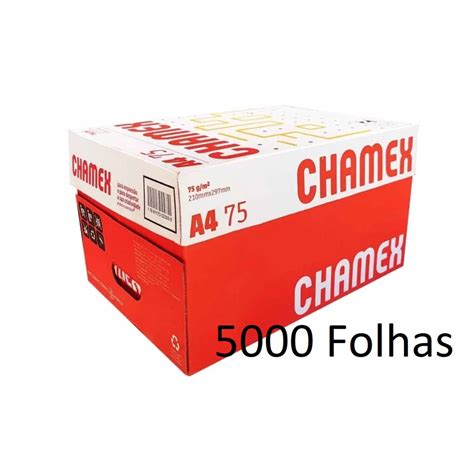 Papel Sulfite A4 Chamex Caixa 10 Resmas 5000 Folhas Shopee Brasil