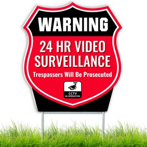 Signs Authority 24 H Video Red Coroplast Surveillance Signs Outdoor