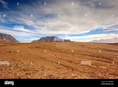 Desert With Mountains Panorama Of A Desert In Afghanistan With