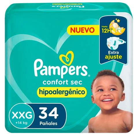 Pañal Pampers Confort Sec Xxg 34u Jumbo