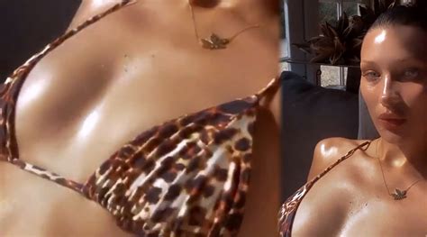 Bella Hadid Sexy Boobs In Bikini Top Hot Celebs Home