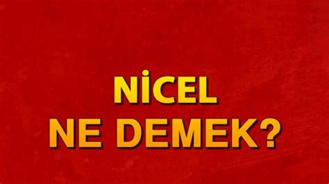 Nicel Ne Demek Nicel Ve Nitel Anlam Nedir Son Dakika Haberler