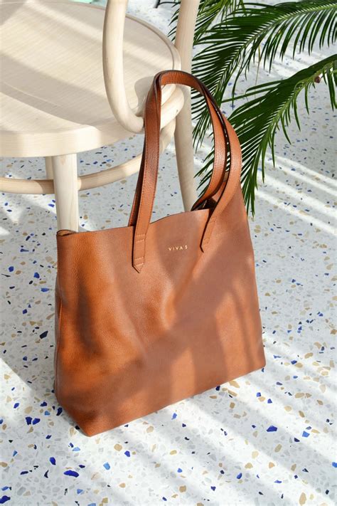 Vegetable Tanned Leather Tote Bag Handcrafted From Genuine Italian