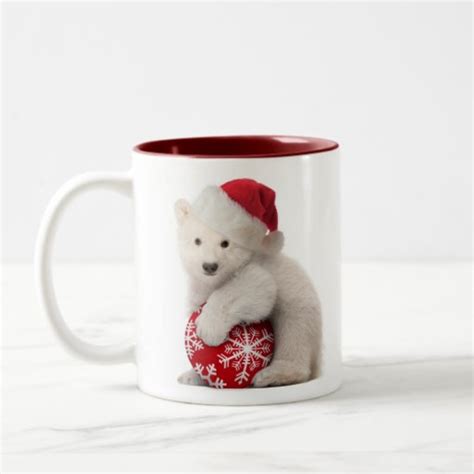 Polar Bear Cub Christmas Mug Zazzle