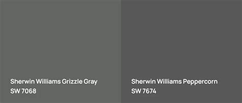 Sherwin Williams Grizzle Gray Vs Sherwin Williams Peppercorn Color