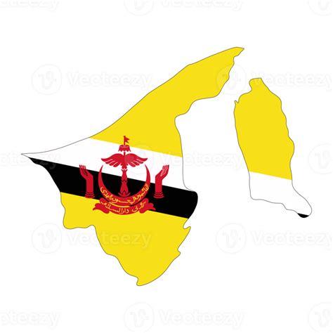 Brunei Darussalam Flag Map 25222526 PNG