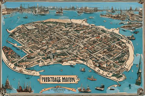 Vintage Port City Map Cartoon · Creative Fabrica