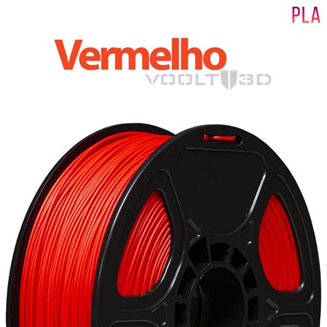 Filamento PLA Vermelho Voolt 1 75mm 1kg Loja 3D A Loja Do