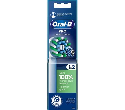 ORAL B CrossAction X Filaments Replacement Toothbrush Head Pack Of 2