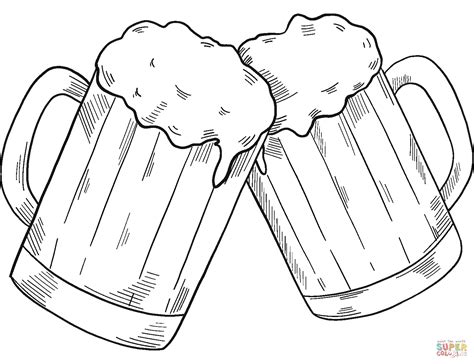 Beer Mugs coloring page | Free Printable Coloring Pages