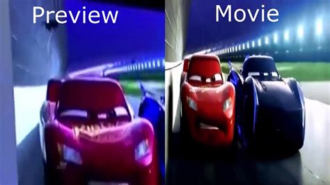 Cars 3 Crash Scene Preview VS Movie YouTube