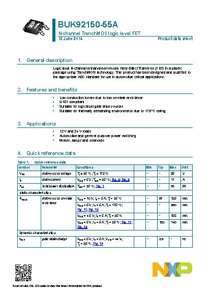 Buk A Datasheet Power Mosfet N Channel V A