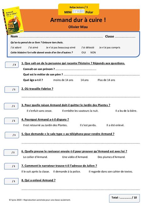 Calaméo Fiche Rallye Lecture Armand Dur À Cuire Niveaux 1 2