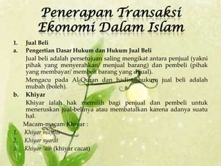 Transaksi Ekonomi Dalam Islam Ppt