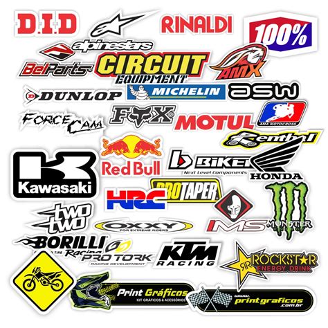 Cartela De Adesivos Moto Motocross Shopee Brasil