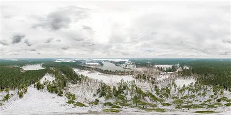 Panoramy Jezioro Wesołek i Wejsunek w zimowej aurze