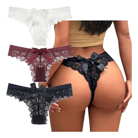 Tanga Sexy De Encaje 3 Pares Meses sin interés