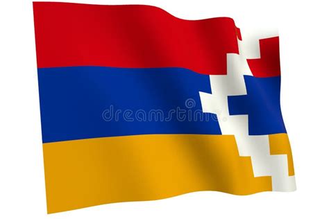 Flag Of Artsakh Waving In The Wind Stock Illustration Illustration Of