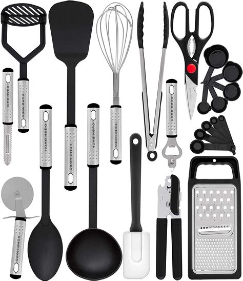 Best Kitchen Utensil Tool Set of 23 Nylon Cooking Utensils- Kitchen ...