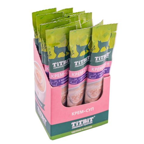 Титбит Крем-суп д/кошек с кусочками кролика 10 г, 16шт :: TitBit ...