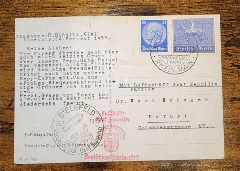 Frankfurt Germany Lz Graf Zeppelin Bielefeld Cover Waffen Ss