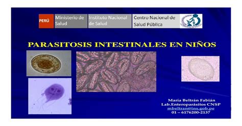 Parasitosis Intestinales En NiÑos · Parasitología √es La Ciencia Que Trata A Los Parásitos Y El