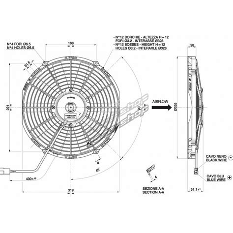 Universal Electric Fan SPAL 305mm Suction 12V 76 40 Races Shop