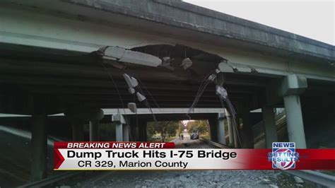 11pm Dump Truck Hits I75 Bridge Youtube