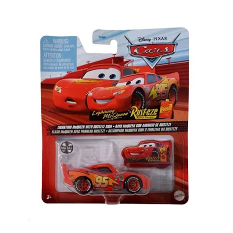 Rayo McQueen Con Anuncio Rusteze Carro De Metal De Lujo Cars