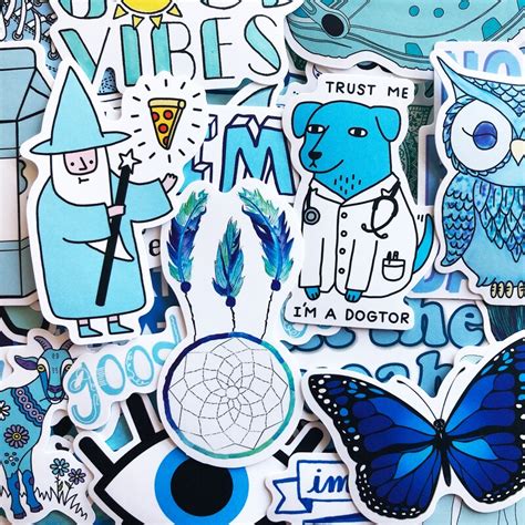 Blue Stickers - Etsy