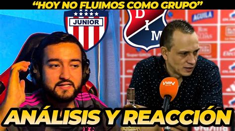 Análisis y reacción rueda de prensa Junior 2 vs 0 Medellín Copa Betplay