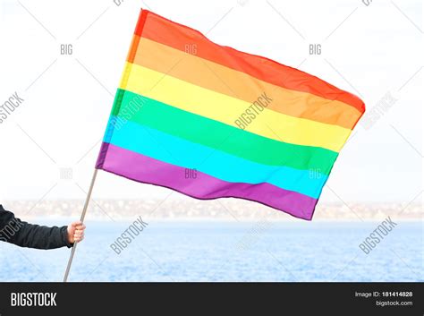 Man Holding Gay Flag Image Photo Free Trial Bigstock