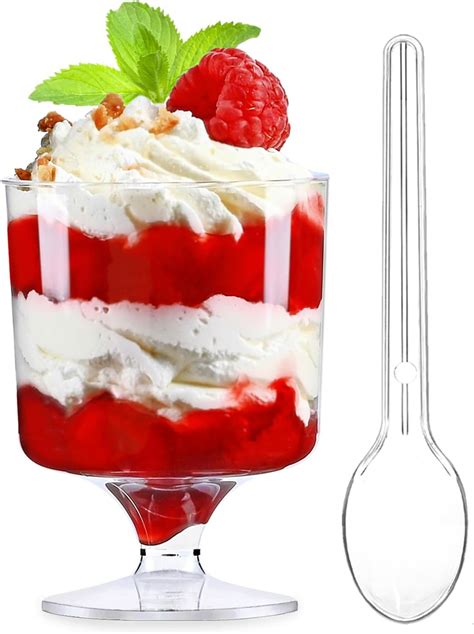 Amazon Pack Clear Plastic Dessert Cups With Spoons Oz Mousse