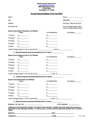 Boone County Ky Withholding Reconciliation Form - Fill and Sign ...