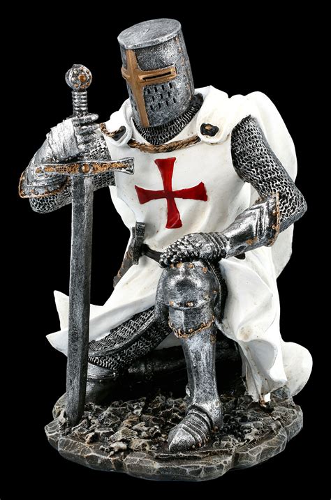 Kneeling Templar Knight Figurine With Sword