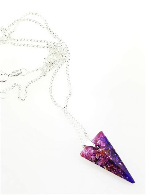 Small Violet Spike Orgonite Necklace