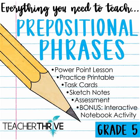 Fifth Grade Grammar Prepositional Phrases Worksheets Library