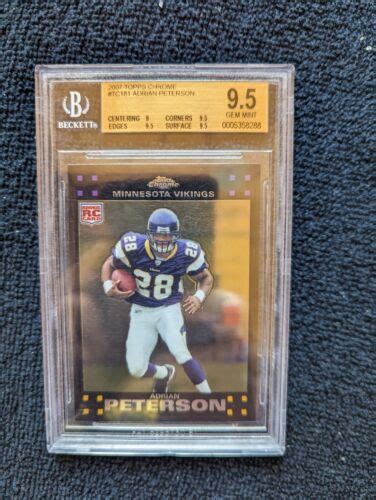 Topps Chrome Adrian Peterson Tc Rookie Rc Bgs Vikings