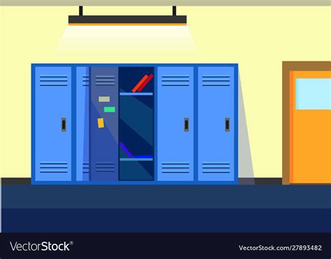 School Locker Room Flat Background Ve Royalty Free Vector