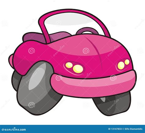 Pink cartoon car stock vector. Image of automobile, transportation - 13147833