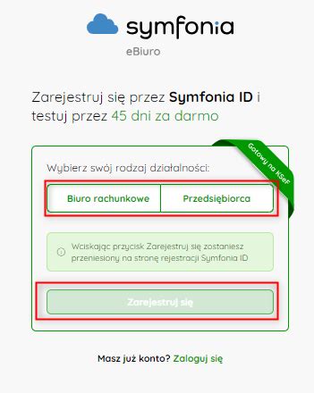 Ebiuro C Je Li Nie Masz Konta W Symfonii Ebiuro I Nie Masz Konta