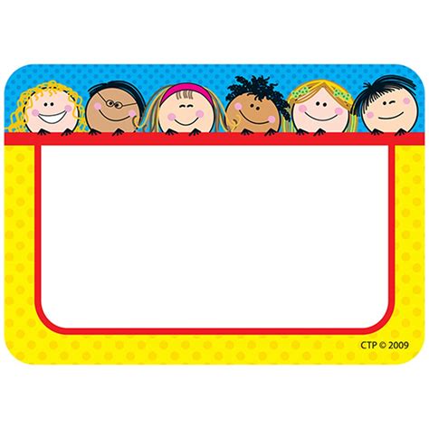 CTP4503 Smiling Stick Kids Name Tags – Froggy Pond Teacher Solutions