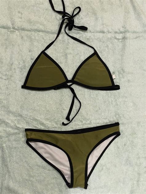 Army Green Bikini Women S Fashion Swimwear Bikinis Swimsuits On Carousell