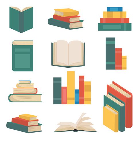 Stack Of Books In Flat Design Collection Vector Art At Vecteezy