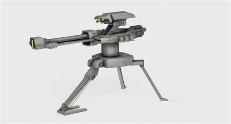 Ready Sci Fi Turret 3d Model Turbosquid 1255799