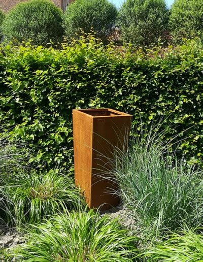 Jardinière en acier Corten ou de couleur Kubik Création