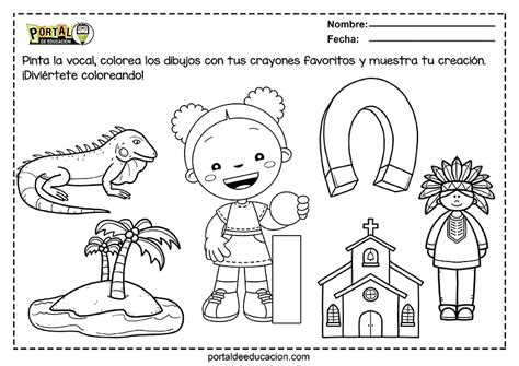 Vocales Con Dibujos Para Colorear Portal De Educaci N